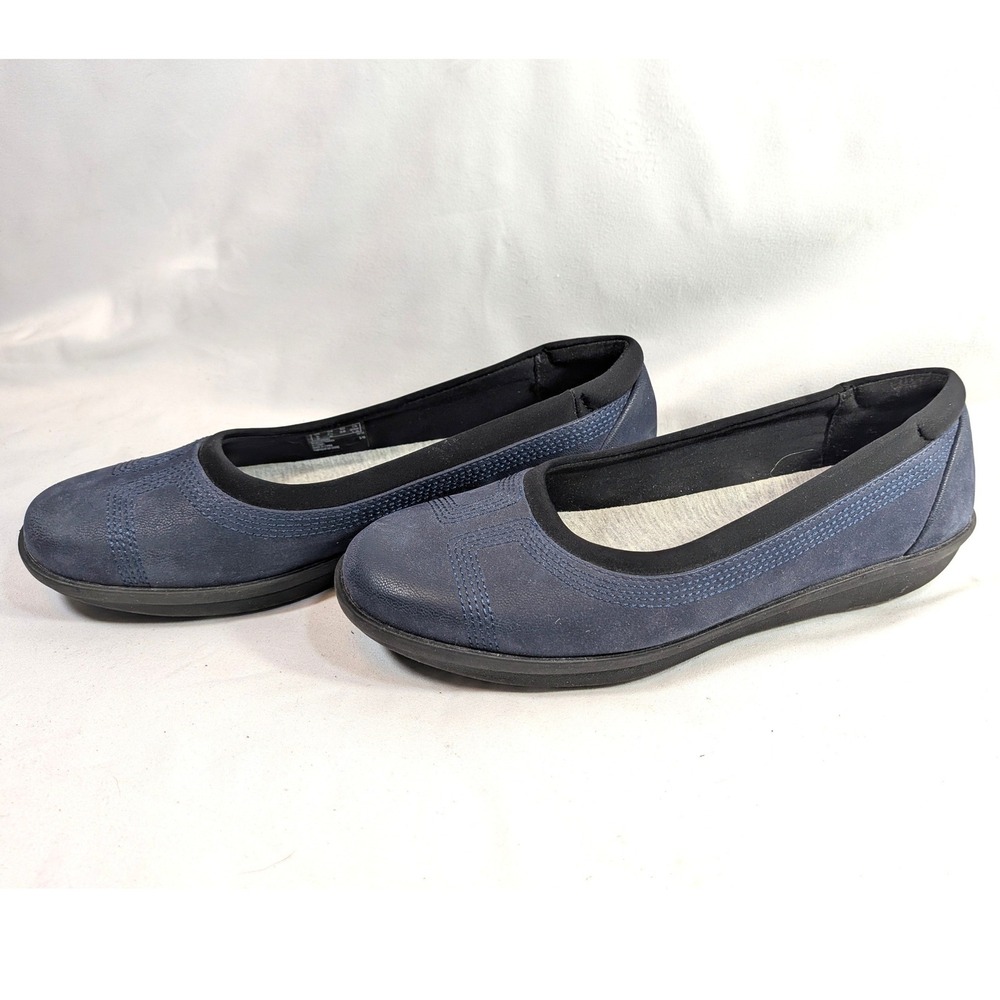 Clarks Blue Flats; Cloudsteppers Sillian 2.0 Star Comfort Walking Shoes